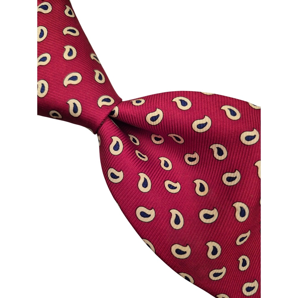 Polo Ralph Lauren Mens Red Silk Paisley Teardrop Necktie Made in USA VTG